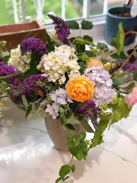 Mid summer bouquet with Lady of Shalott 